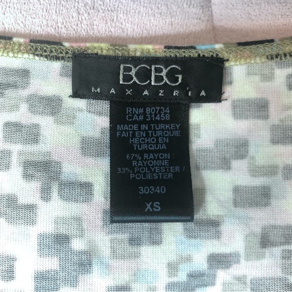 Rare Y2K BCBG MaxAzria Deep V Crossover Neck Cap-sleeve Ruched Stretch Top XS - Picture 6 of 6